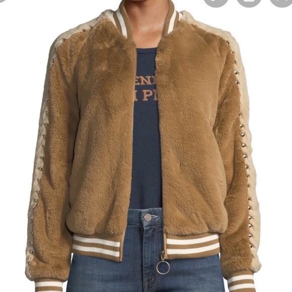Mother The Letterman Fur Jacket Studded - Picture 8 of 9